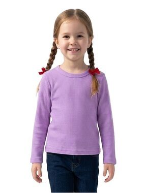 Purple thermal baby girl long sleeve shirt